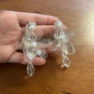 Simone Rocha White Chandelier Earrings